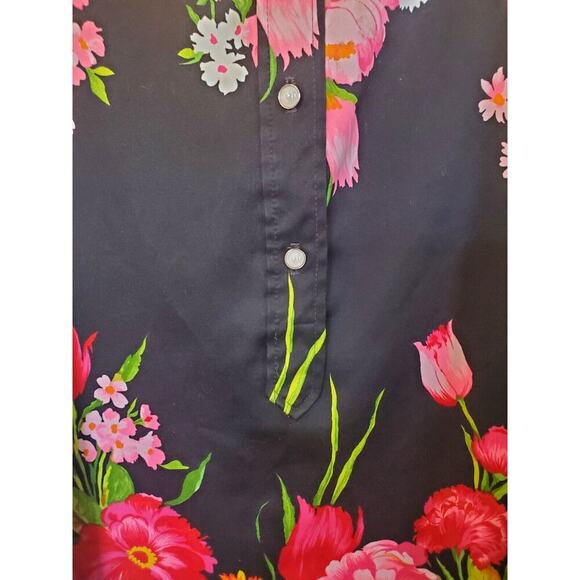 Vintage 70s Vibrant Flower Print Maxi Hostess Collar House Midi Dress, Med/Lrg - Picture 7 of 13